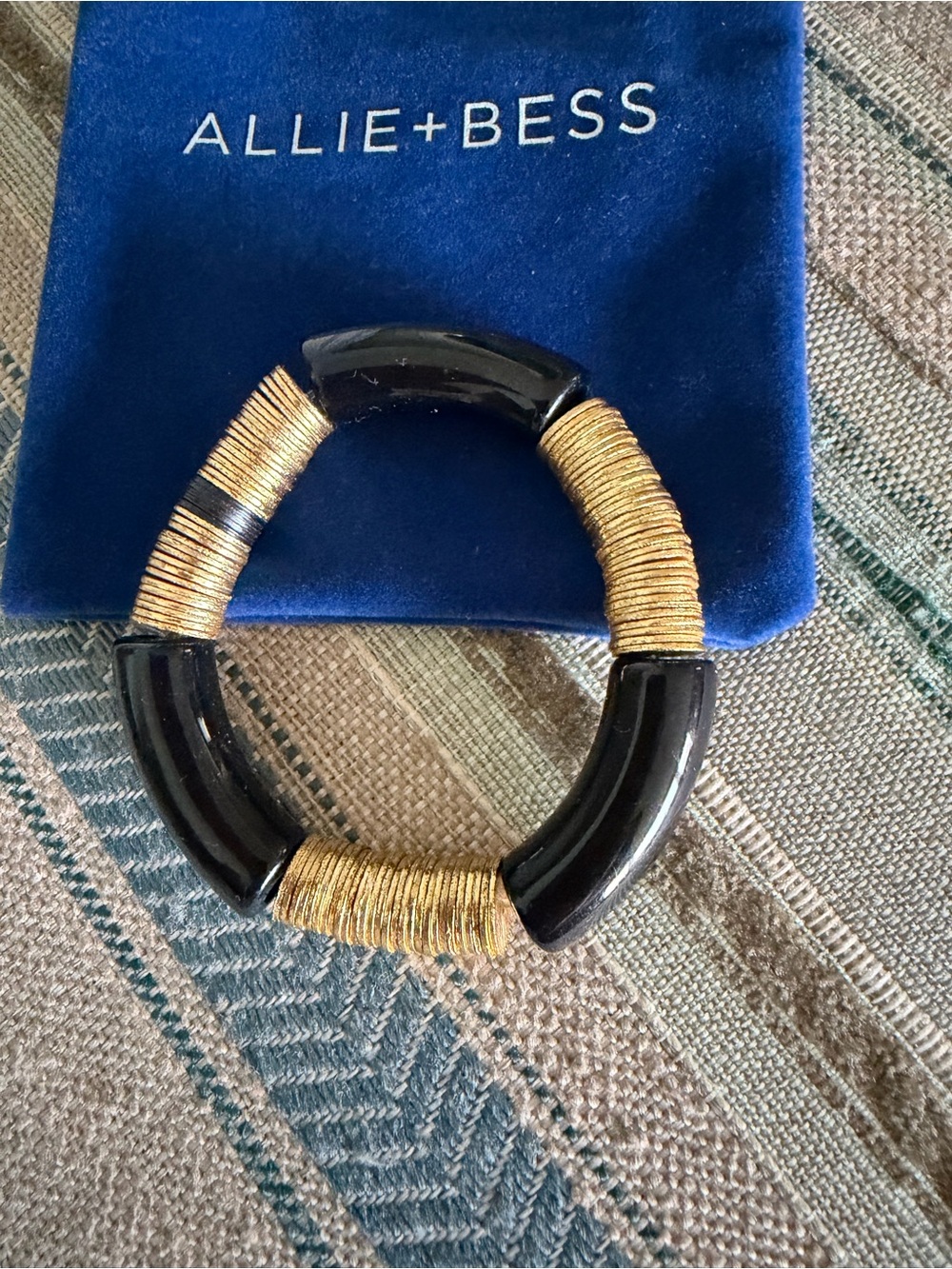 ALLIE + BESS Zo Gold Wrapped Bracelet Set with Red, Black & Clear Accents - Picture 4 of 4